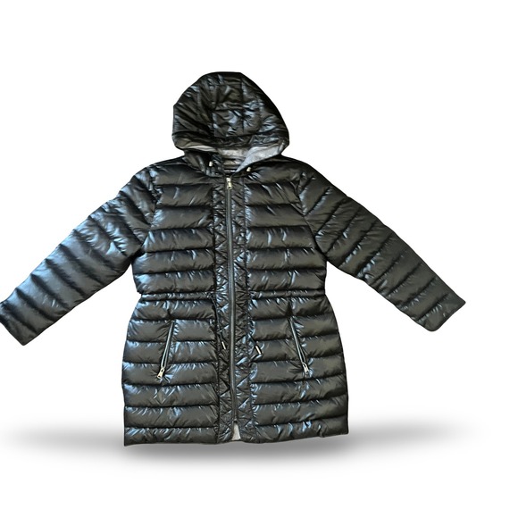 Kenneth Cole Women's Puffer Quilted Anorak Jacket Coat Hooded Black Size XL - Picture 1 of 7
